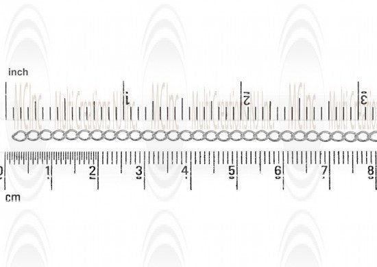 Curb Chain : 3.7x2.5 mm Flat Mirror Finish