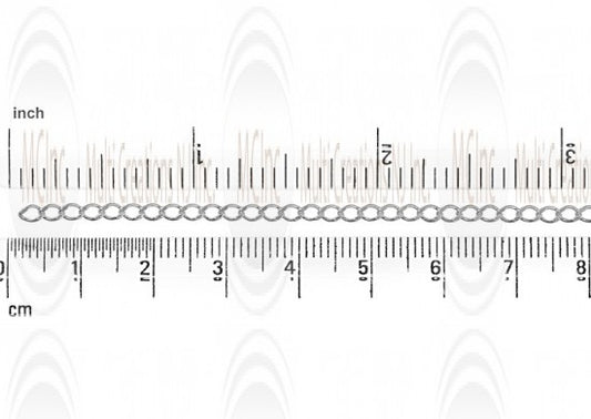 Curb Chain : 3.7x2.5 mm Flat Mirror Finish