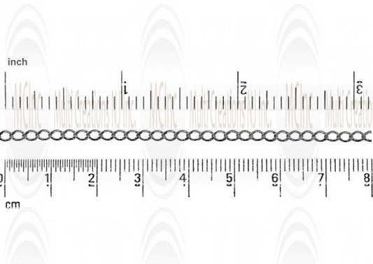 Oxidized Curb Chain : 3.7x2.5 mm Flat Mirror Finish