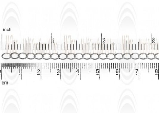 Curb Chain : 5.3x3.7 mm Mirror Finished