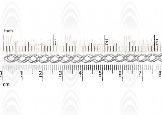 Curb Chain : 6.4x4.25 mm Mirror Finished double linked Diamond Shape