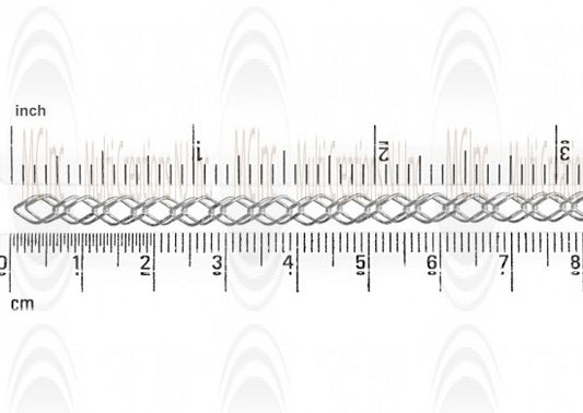 Curb Chain : 6.4x4.25 mm Mirror Finished double linked Diamond Shape