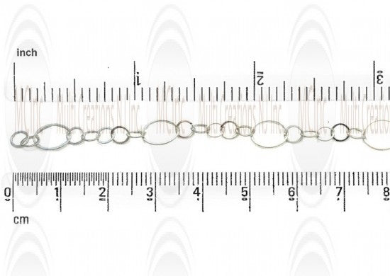 Diamond Cut Flat Round Link Chain : 10 mm with 3 links of 6.25 mm 