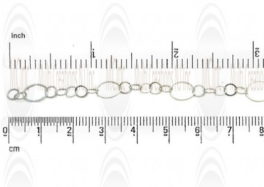Diamond Cut Flat Round Link Chain : 10 mm with 3 links of 6.25 mm 