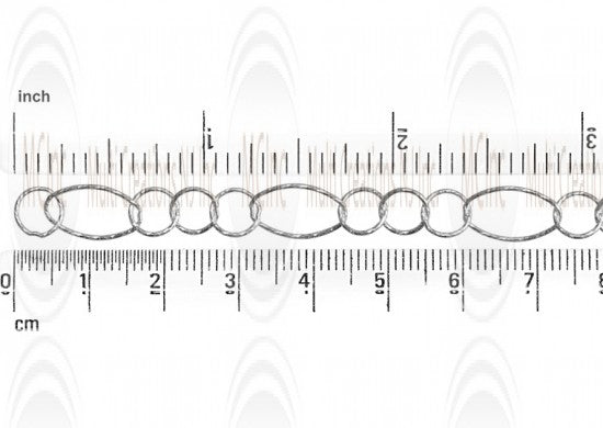 Diamond Cut Oval Link Chain : 13.3x7.3 mm  with 3 links of  6.85 mm
