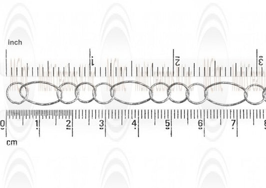 Diamond Cut Oval Link Chain : 13.3x7.3 mm  with 3 links of  6.85 mm