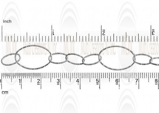 Diamond Cut Oval Link Chain : 19x12.6 mm  with 3 oval links of  10x6 mm 