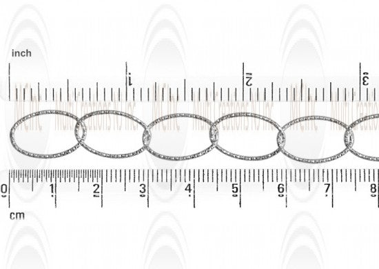Diamond Cut Oval Cable Chain : 16.8x10.6 mm 