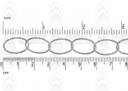 Diamond Cut Oval Cable Chain : 16.8x10.6 mm 