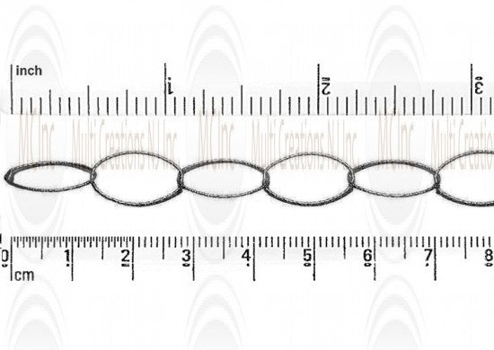 Oxidized Diamond Cut Oval  Cable Chain : 26.4x16.7 mm 