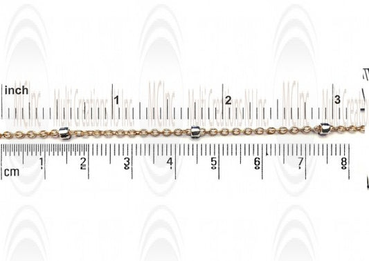 CHFBH25B : GF Bicolor Satelite Chain with  2.5 mm Silver Beads