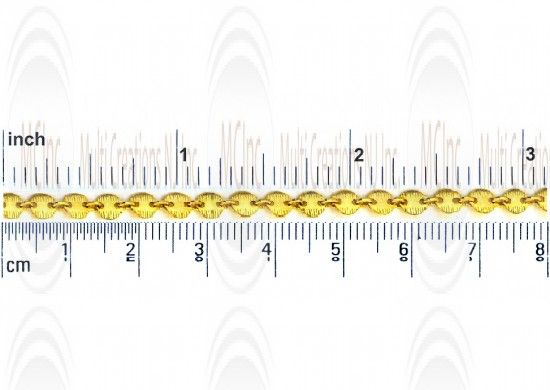 CHFKNFT431 : GF Textured Coin Chain : 4 mm Textured Coin with 2.5 mm Link