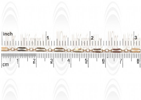CHFKQF623 : GF Paper Clip Link Chain : 6x2 mm with Links (Mirror Finish)