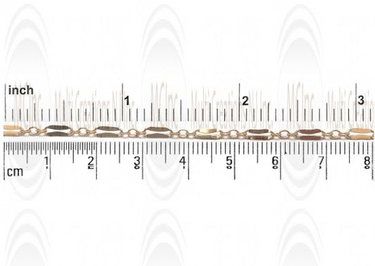 CHFKQF623 : GF Paper Clip Link Chain : 6x2 mm with Links (Mirror Finish)