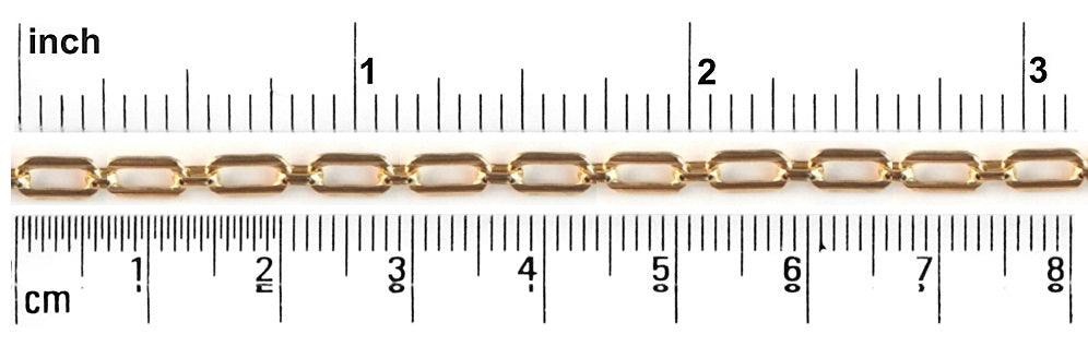 CHFKQF741 : GF Paper Clip Flat Link Chain : 7x4 mm with Link