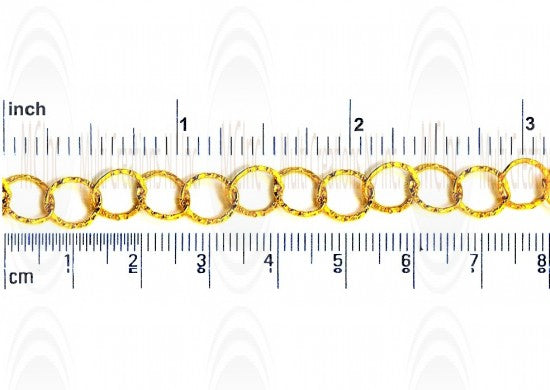 CHFNFT7 : GF Flat Round Hammered Cable Chain : 7 mm (Temporarily Out of Stock : Please Check Back Later)