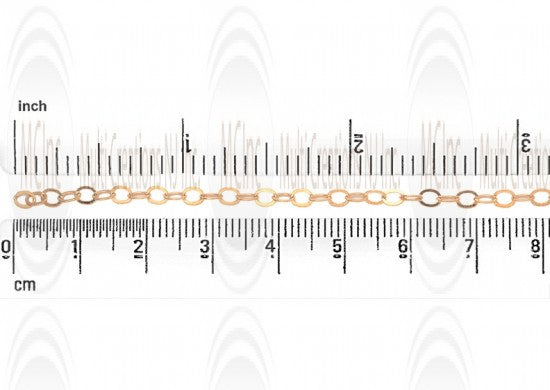 CHFOF53 : Gold Filled Flat Oval Cable Chain : 5x3.75 mm