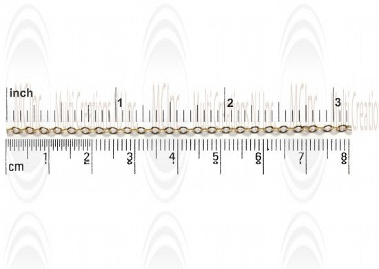 CHFOF22 : GF Flat Oval Cable Chain : 2.2x1.7 mm