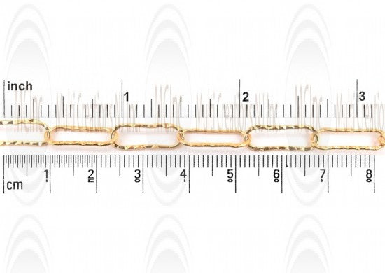 CHFQFT165 : GF Paper Clip Flat Textured Chain : 16x5 mm