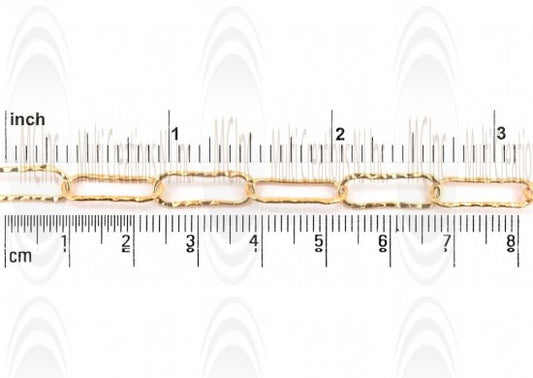 CHFQFT165 : GF Paper Clip Flat Textured Chain : 16x5 mm