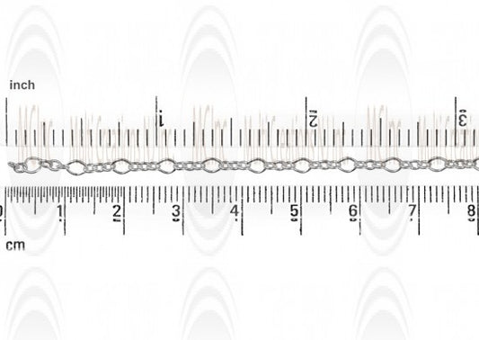 Eye Shape Link Chain : 4x3 mm  with 3 links of 2 mm