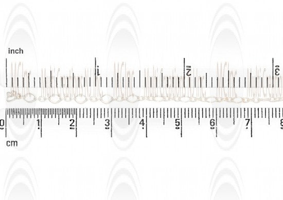 Eye Shape Link Chain : 5x3.5 mm  with 3 links of 2.5 mm 