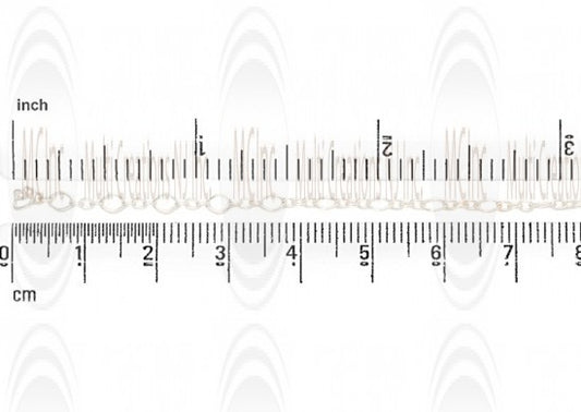 Eye Shape Link Chain : 5x3.5 mm  with 3 links of 2.5 mm 