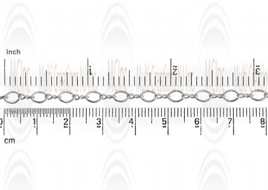 Eye Shape Link Chain : 5.5x3.8 mm  with Figure-8 Links