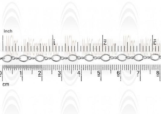 Eye Shape Link Chain : 5.5x3.8 mm  with Figure-8 Links
