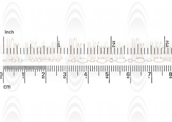 Eye Shape Flat Link Chain : 4.6x2.5 mm with 3 links of  2 mm
