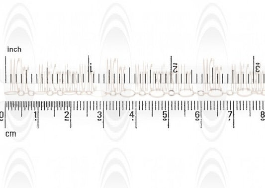 Eye Shape Flat Link Chain : 4.6x2.5 mm with 3 links of  2 mm