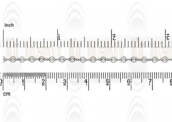 Flat Filigree Coin Link Chain : 4 mm with 2 mm Links