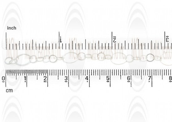 Flat Oval Link Chain : 11.6x9.5 mm with 5 links of 5.5 mm