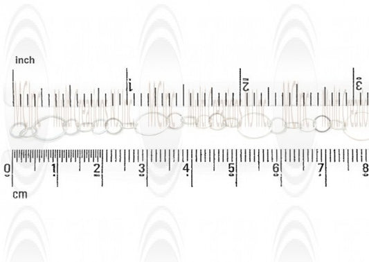 Flat Oval Link Chain : 11.6x9.5 mm with 5 links of 5.5 mm