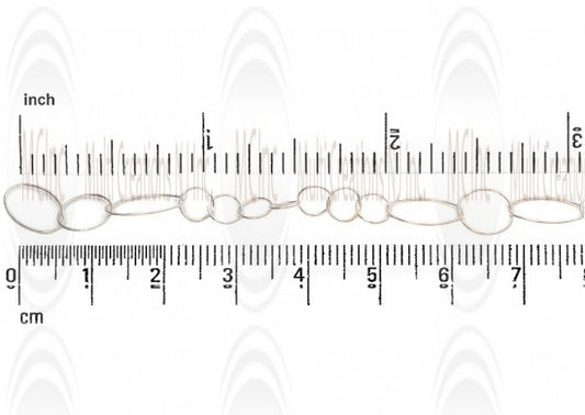 Oval Link Chain : 13.3x8 mm with 9.5 and 7.6 mm Round Links