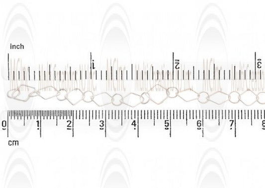 Diamond Shape Link Chain : 10.5x8.5 mm with 5.35 mm Links