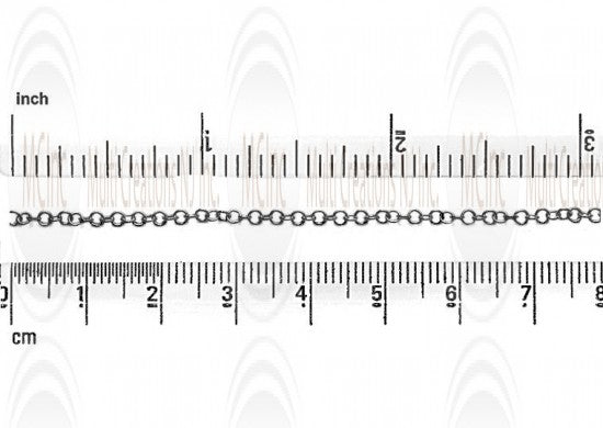 Oxidized Round Cable Chain : 2.2 mm