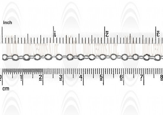 Oxidized Round Flat Textured Cable Chain : 3.8 mm