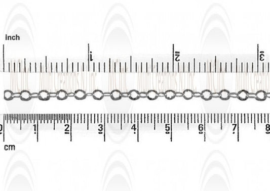 Oxidized Round Flat Textured Cable Chain : 3.8 mm