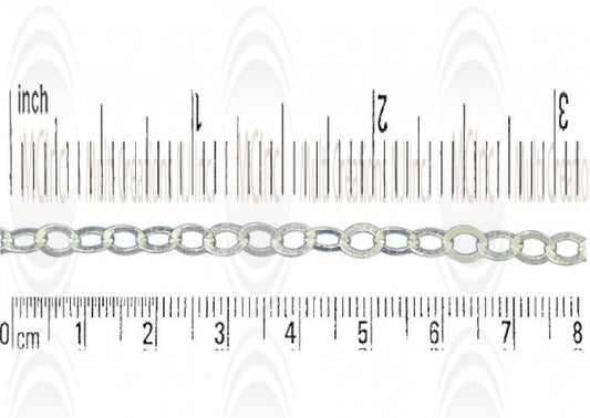 Round Flat Textured Cable Chain : 5.5 mm
