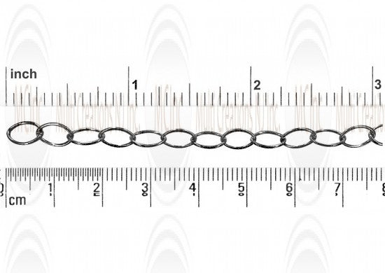 Oxidized Oval Cable Chain : 8x6 mm 