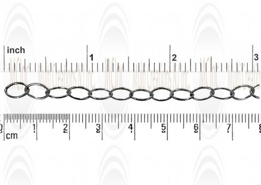 Oxidized Oval Cable Chain : 8x6 mm 