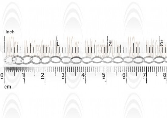 Flat Oval Cable Chain : 6.3x4.75 mm 