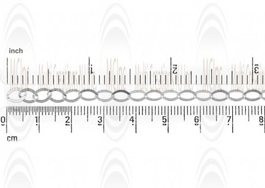Flat Oval Cable Chain : 6.3x4.75 mm 