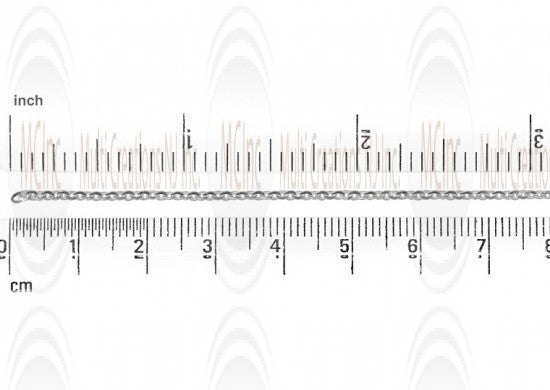 Mirror Finished Flat Curved Oval Cable Chain : 2.2x1.8 mm 