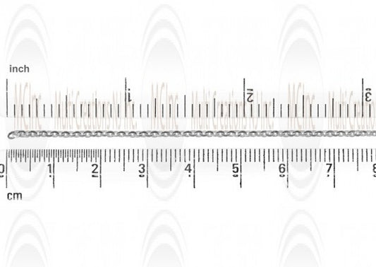 Mirror Finished Flat Curved Oval Cable Chain : 2.2x1.8 mm 