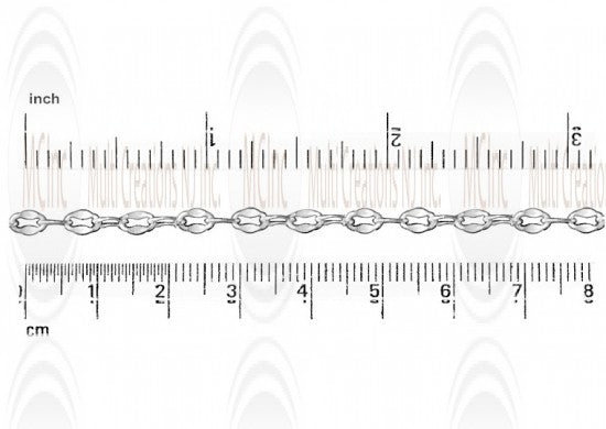 Mirror Finished Flat Curved Oval Cable Chain : 4.9x3.1 mm 