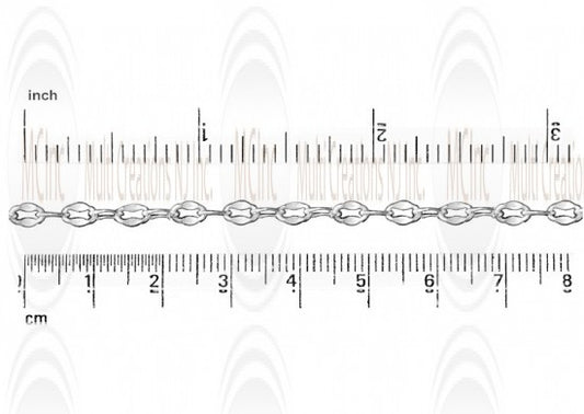 Mirror Finished Flat Curved Oval Cable Chain : 4.9x3.1 mm 