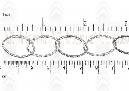 Textured Flat Oval Cable Chain : 21x14.2 mm 