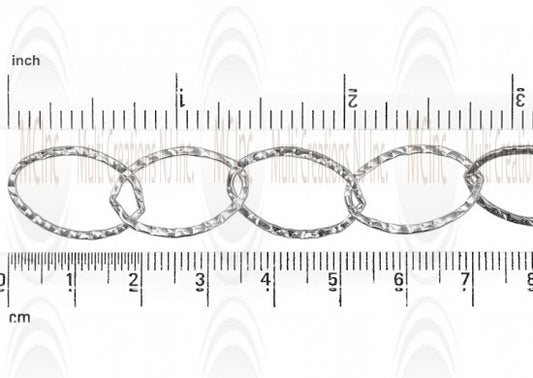 Textured Flat Oval Cable Chain : 21x14.2 mm 
